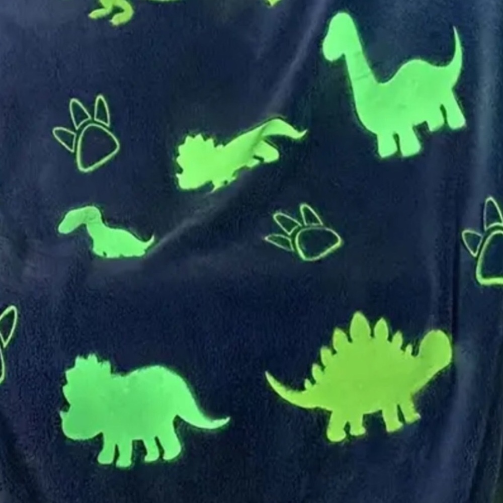 Dinosaur Luminous Plush Blanket - Picture 2 of 4